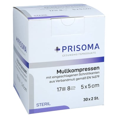Mullkompresse Prisoma steril 5x5 cm 8-fach + Prisoma