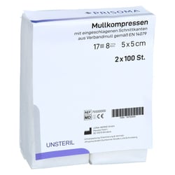 Mullkompresse Prisoma unsteril 5x5 cm 8-fach + Prisoma