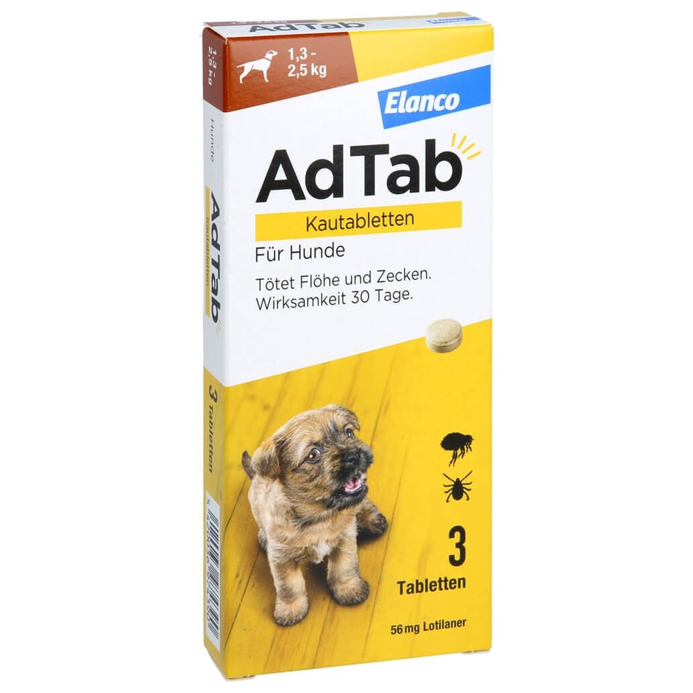 Adtab 56 mg Kautabletten für Hunde 1,3-2,5 kg