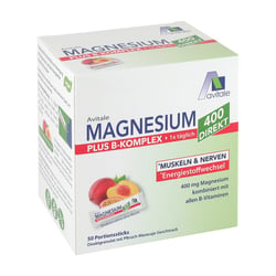Magnesium 400+B-Komplex direkt Pfirsich-Maracuja