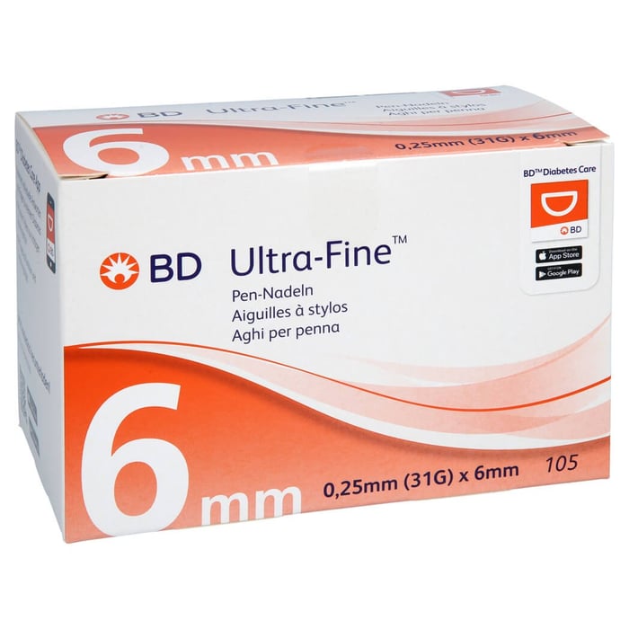 Bd Ultra-fine Pen-Nadeln 6 mm 31 G 0,25 mm