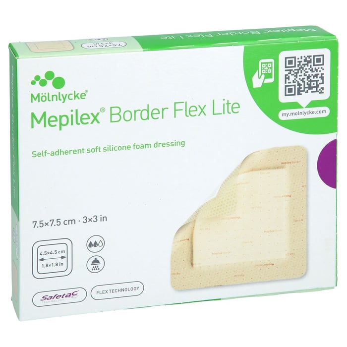 Mepilex Border Flex Lite Schaumverband 7,5x7,5 cm