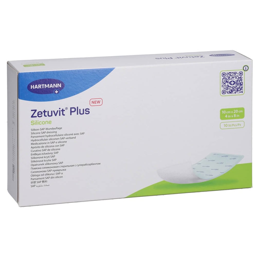 Zetuvit Plus Silicone steril 10x20 cm