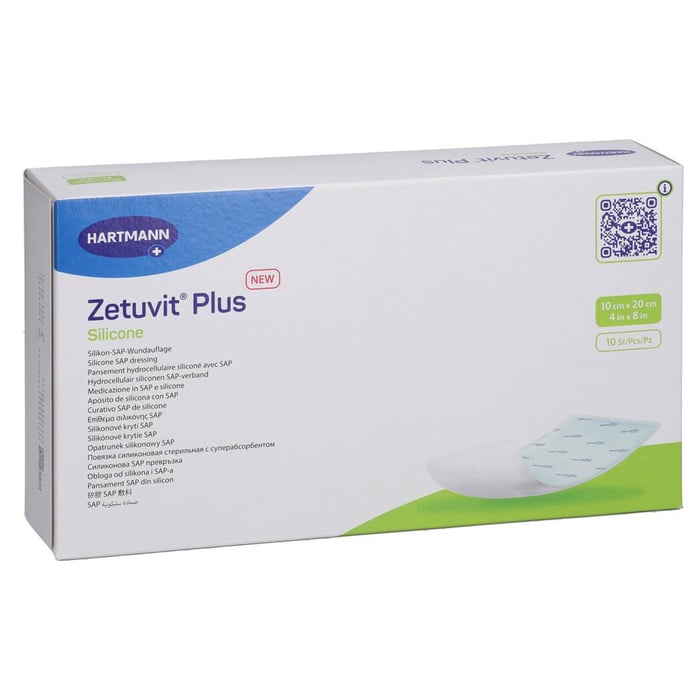 Zetuvit Plus Silicone steril 10x20 cm