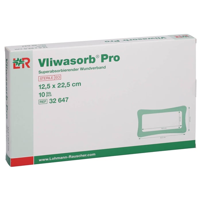 Vliwasorb Pro superabsorb.Komp.steril 12,5x22,5 cm