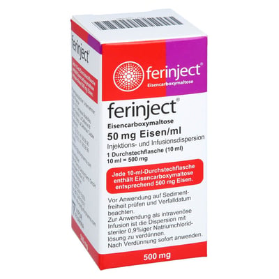 Ferinject 50 mg Eisen/ml Injektions-/Infusionsdisp. Produktbild 1
