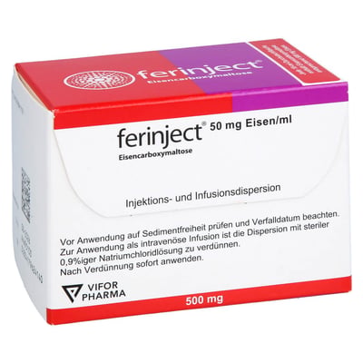 Ferinject 50 mg Eisen/ml Injektions-/Infusionsdisp. Produktbild 1