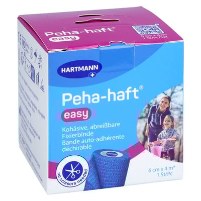 PEHA-HAFT easy Fixierbinde 6 cmx4 m blau
