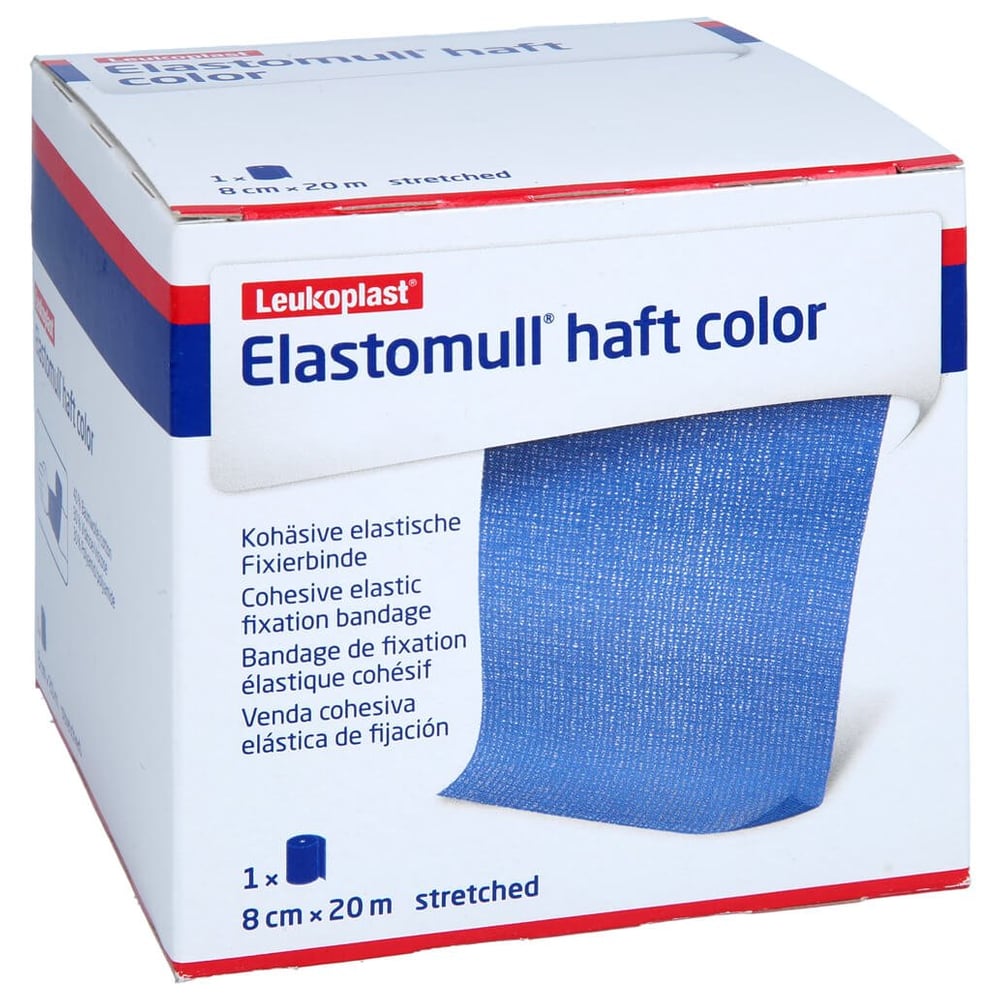 Elastomull haft color 8 cmx20 m Fixierb.blau
