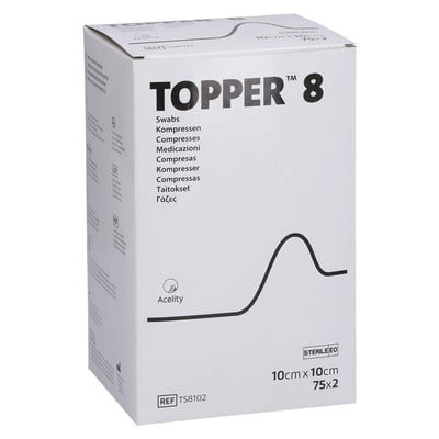 Topper 8 Kompresse 10x10 cm steril Tora Pharma Produktbild 1