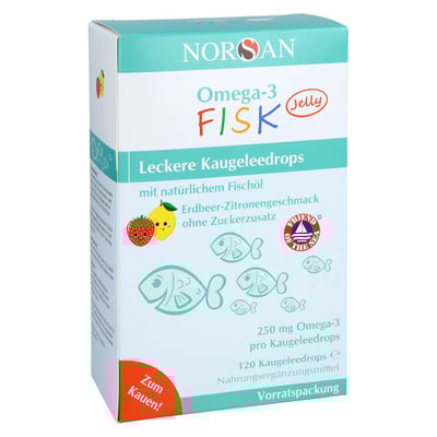 Norsan Omega-3 Fisk Jelly Kinder Drag.Vorratspa.