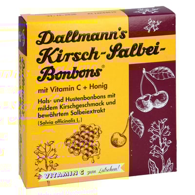 Dallmanns Kirsch Salbei Bonbons m.Vitamin C+ Honig