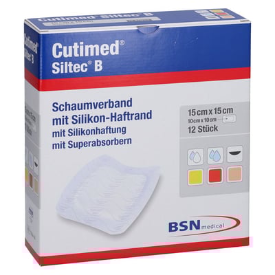 Cutimed Siltec B Schaumverb.15x15 cm m.Haftr.