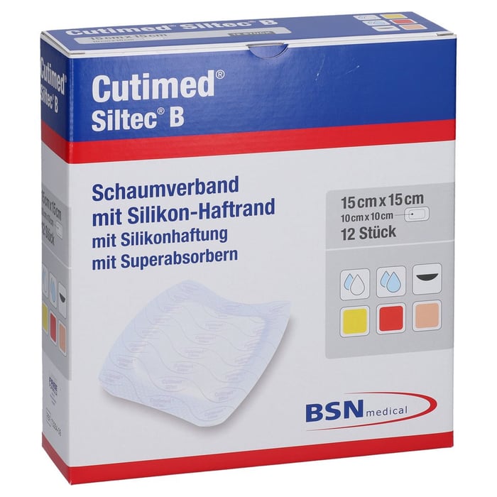 Cutimed Siltec B Schaumverb.15x15 cm m.Haftr.