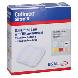 Cutimed Siltec B Schaumverband 15x15 cm m. Haftr.