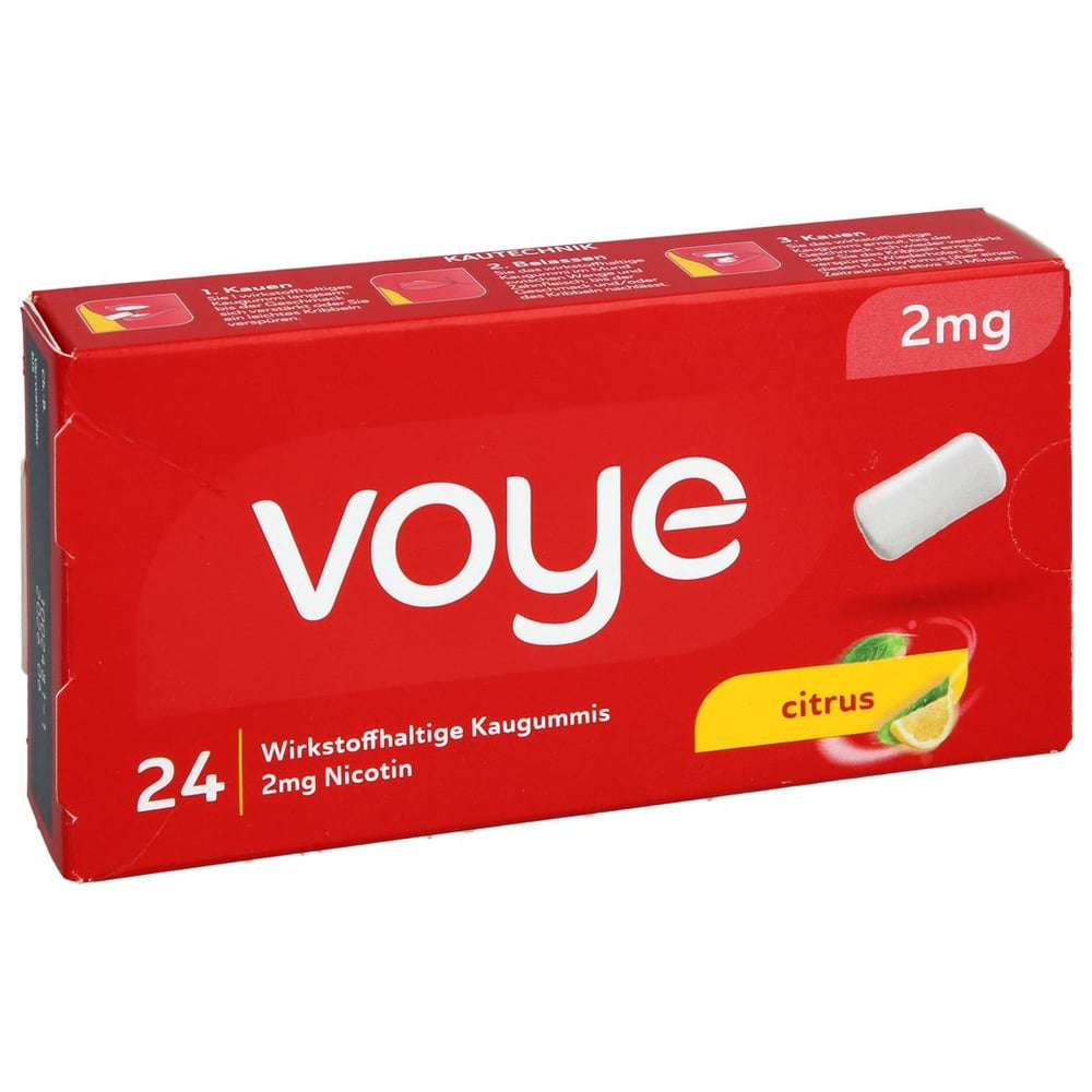 VOYE Citrus 2 mg wirkstoffhalt.Kaugummi m.Nikotin