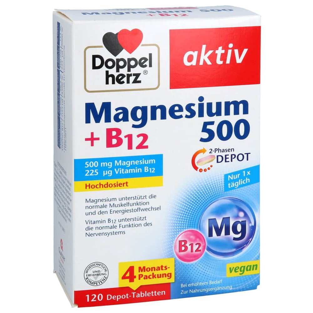 Doppelherz Magnesium 500+B12 2-Phasen Depot