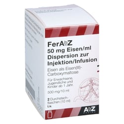 FERABZ 50 mg Eisen/ml Dispers.z.Inj.-/Inf.500mg