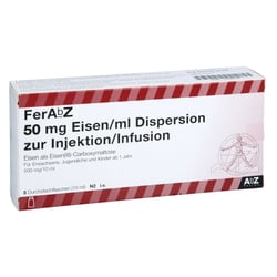 FERABZ 50 mg Eisen/ml Dispers.z.Inj.-/Inf.500mg