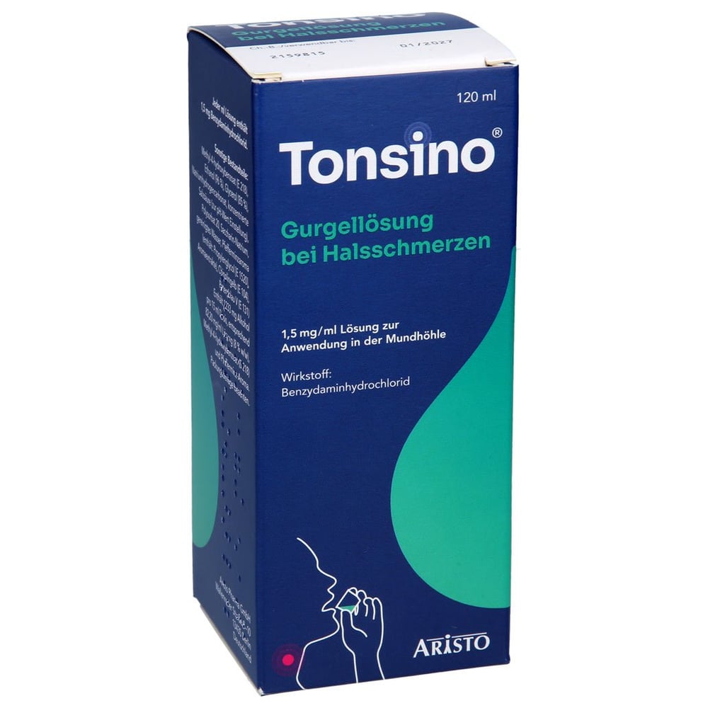 Tonsino Gurgellösung bei Halsschmerzen 1,5 mg/ml Lösung zur Anwendung in der Mundhöhle