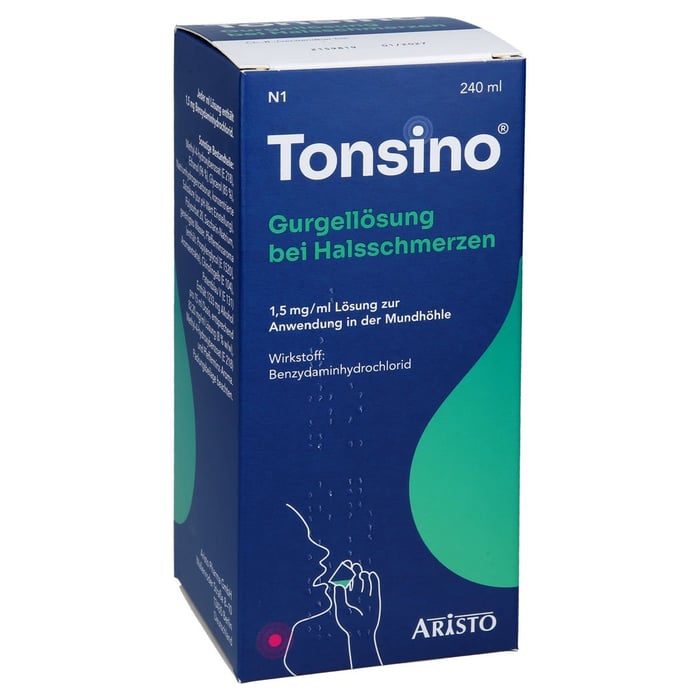 Tonsino Gurgellösung bei Halsschmerzen 1,5mg/ml Lösung zur Anwendung in der Mundhöhle