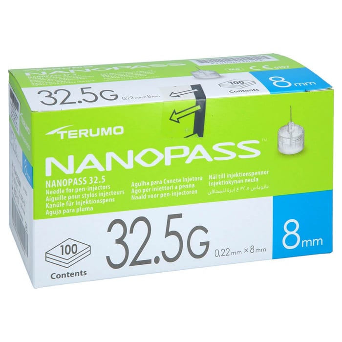 Terumo Nanopass 32,5 Pen Kanüle 0,22x8 mm