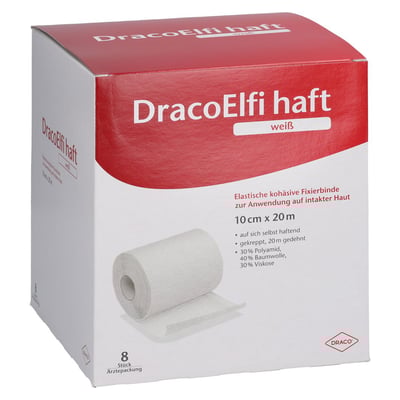 Dracoelfi haft elast.Fixierbinde 10 cmx20 m weiß