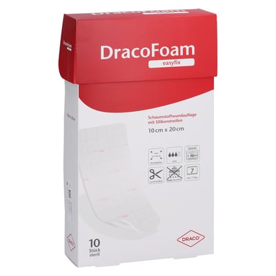 DRACOFOAM easyfix Schaumstoff Wundauflage 10x20 cm