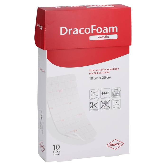 DRACOFOAM easyfix Schaumstoff Wundauflage 10x20 cm