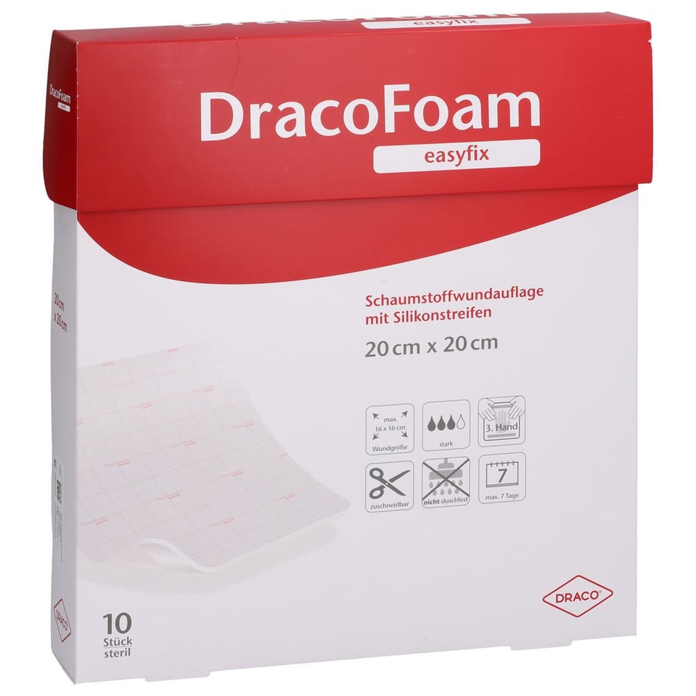DRACOFOAM easyfix Schaumstoff Wundauflage 20x20 cm