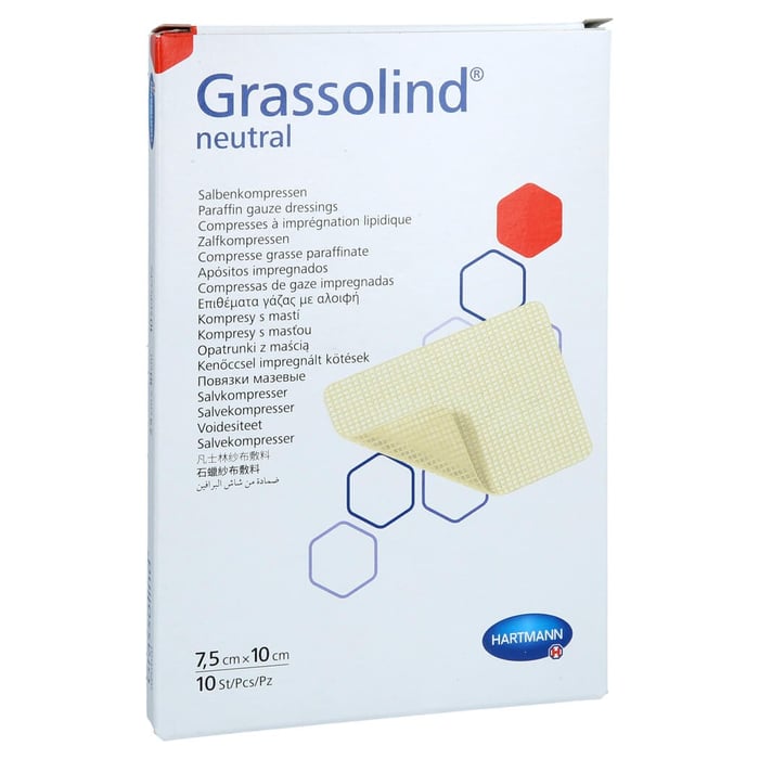 Grassolind Salbenkompressen 7,5x10 cm steril