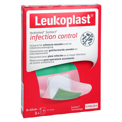 Leukoplast Leukomed Sorbact steril 8 x 10 cm Produktbild 1