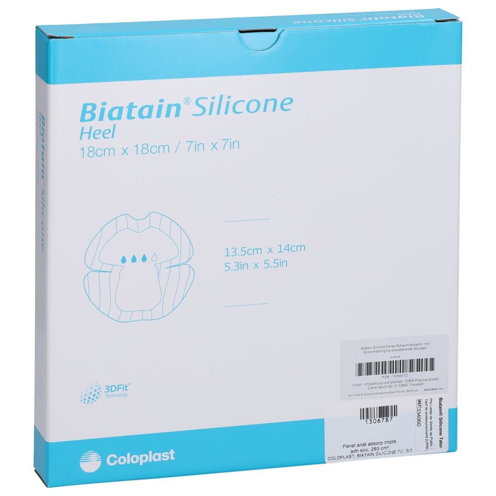 Biatain Silicone Schaumverband Ferse 18x18 cm