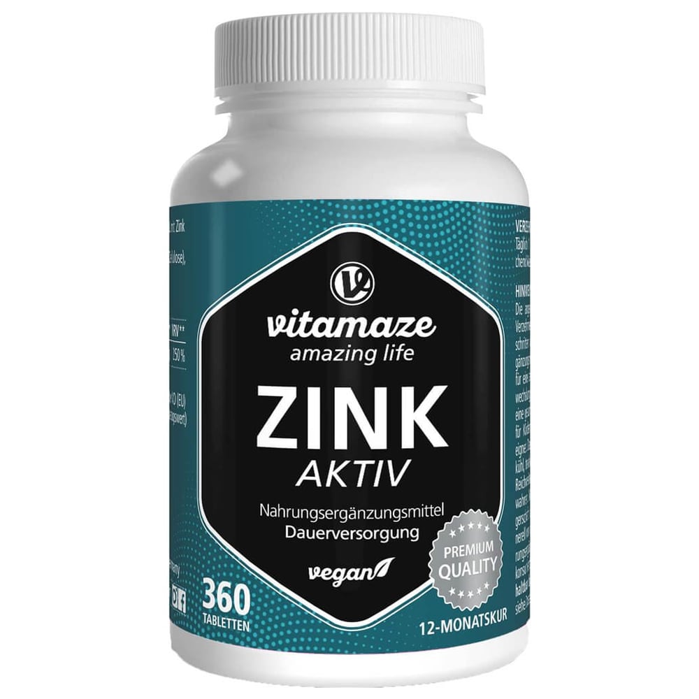 Zink Aktiv 25mg hochdosiert vegan