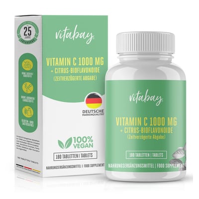 Vitamin C + Bioflavonoide 1000 mg vegan hochdosiert