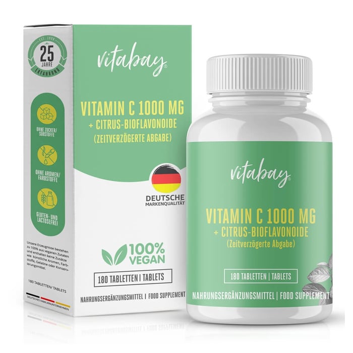 Vitamin C + Bioflavonoide 1000mg vegan hochdosiert