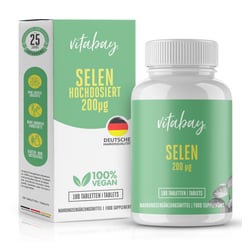 Selen 200 mcg hochdosiert + vegan
