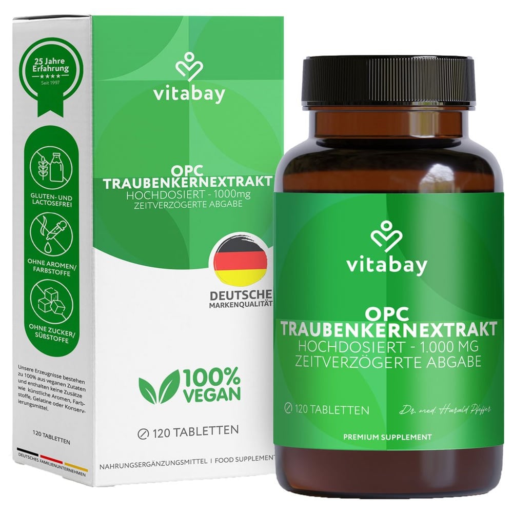 Opc Traubenkernextrakt 1000 mg hochdos.+vegan Tab.