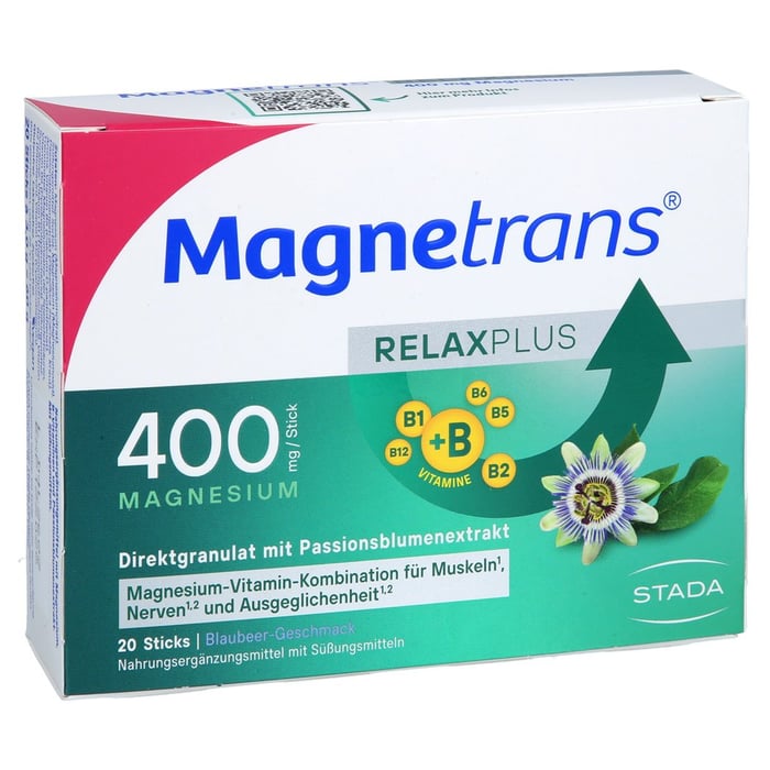 MAGNETRANS Relax+ 400 mg Granulat Sticks Blaubeere