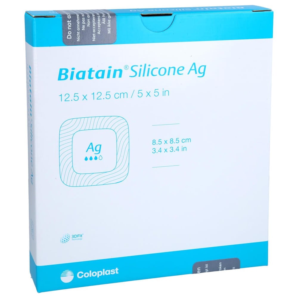 Biatain Silicone Ag Schaumverband 12,5x12,5 cm