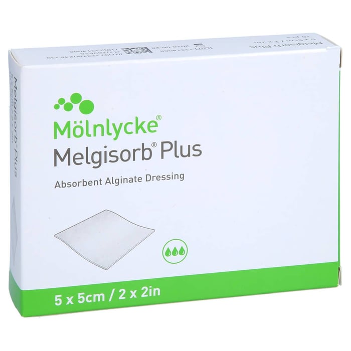 Melgisorb Plus Alginat Verband 5x5 cm steril