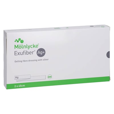 Exufiber Ag+ 2x45 cm gelbild.Faserverb.m.Silber