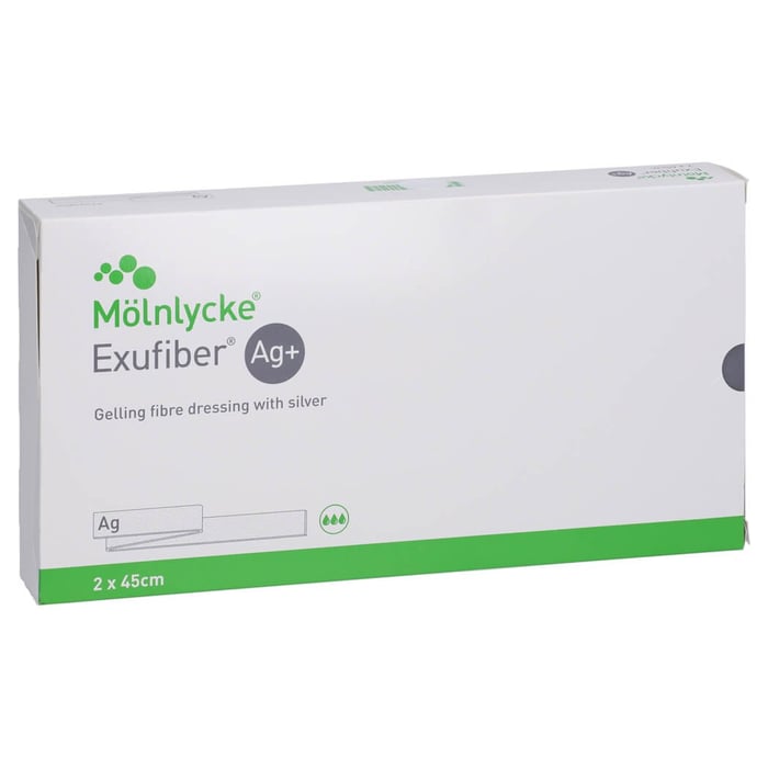 Exufiber Ag+ 2x45 cm gelbild.Faserverb.m.Silber