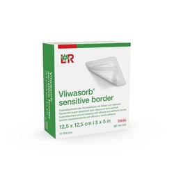VLIWASORB sensitive bor.12,5x12,5cm superab.Wundv.