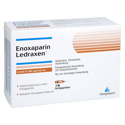 Enoxaparin Ledraxen 8000 I.E. (80 mg)/0,8 ml Injektionslösung Produktbild 1