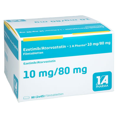 Ezetimib/Atorvastatin-1A Pharma 10 mg/80 mg Produktbild 1