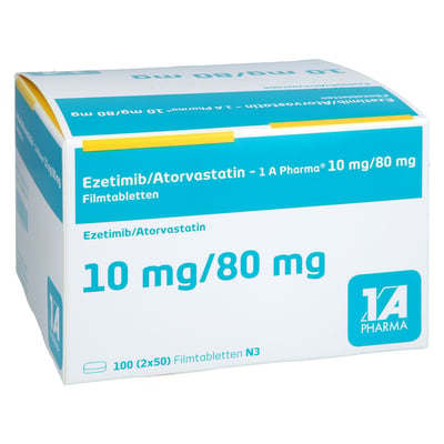 Ezetimib/Atorvastatin-1A Pharma 10 mg/80 mg Produktbild 1