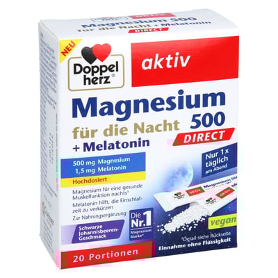DOPPELHERZ Mag.500 für die Nacht+Melatonin DIRECT