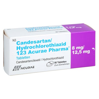 Candesartan/Hydrochlorothiazid 123 Acurae Pharma 8 mg/12,5 mg Produktbild 1