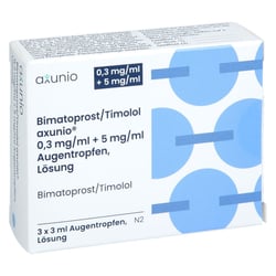 Bimatoprost/Timolol axunio 0,3 mg/ml + 5 mg/ml
